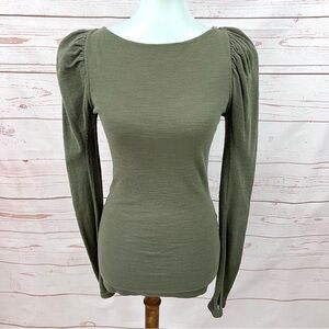 Ralph Lauren Rugby Puffy Sleeve Victorian Thermal Long Sleeve Top